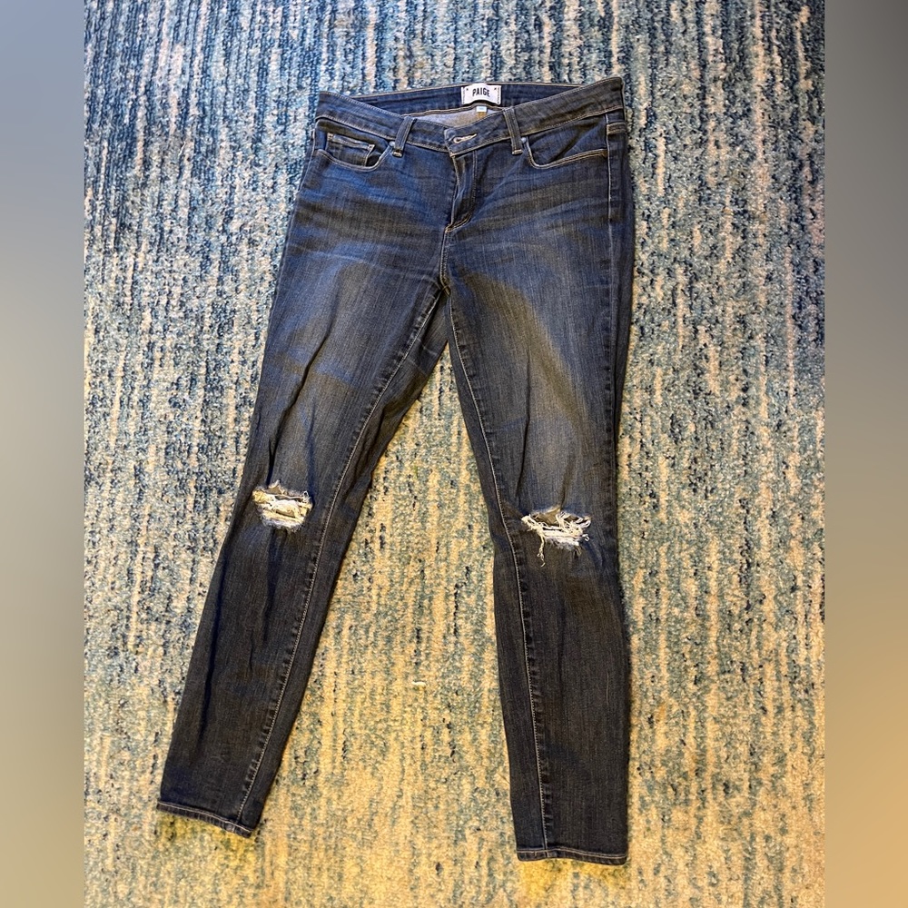 Paige Verdugo Ankle Distressed Skinny Jeans